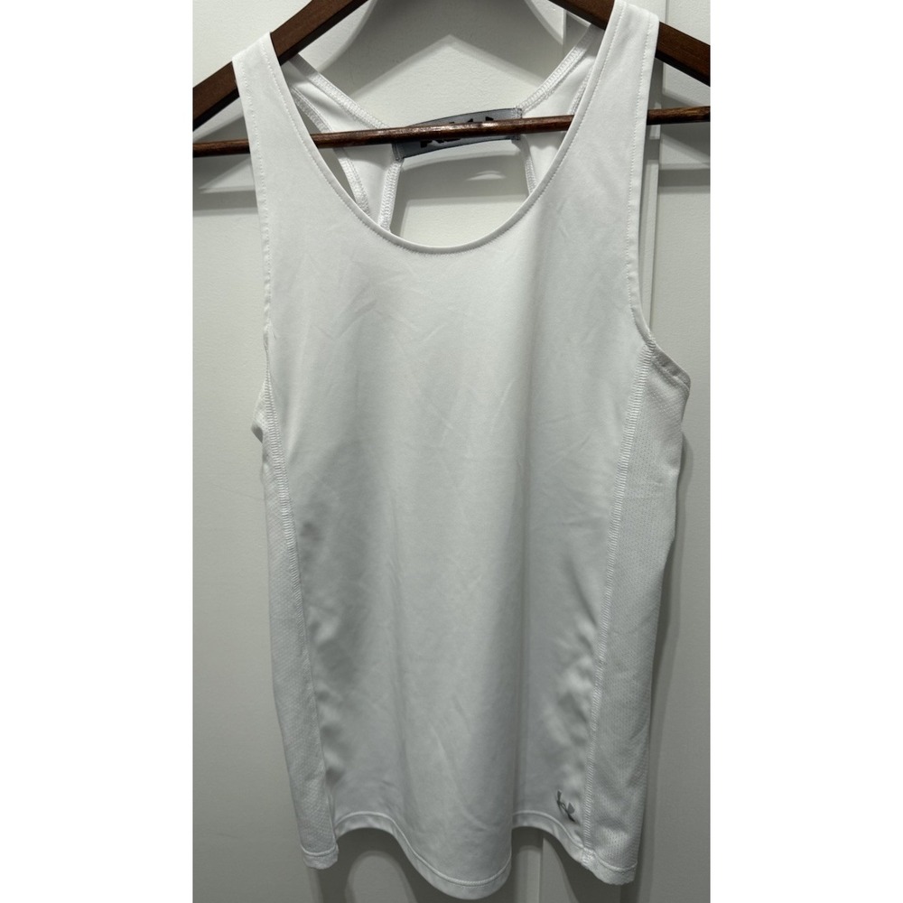 Under Armour Women's UA Knockout Tank Top XS White Loose HeatGear‎ New w/ Tags